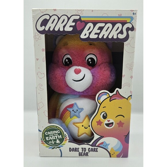 Care Bears Dare To Care Bear 14" Plush Rainbow Stars NEW "Caring for the Earth" - Picture 1 of 7